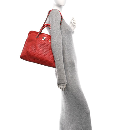 Chanel Calfskin Perforated Up In The Air Tote Red 2 of 10