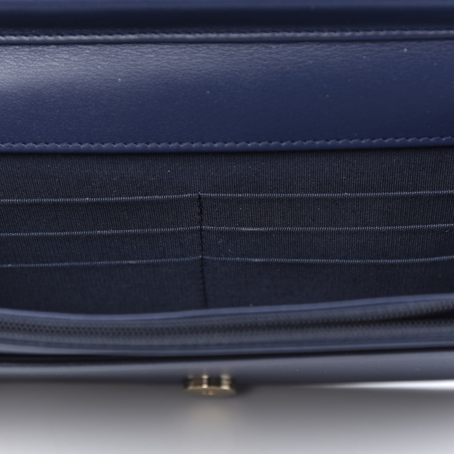 Caviar Quilted Boy Wallet On Chain WOC Navy