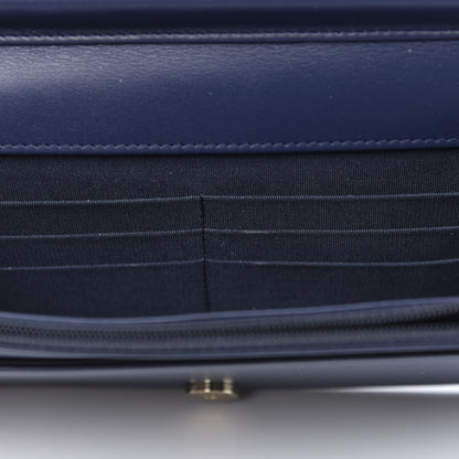 Chanel Caviar Quilted Boy Wallet On Chain WOC Navy 10 of 15