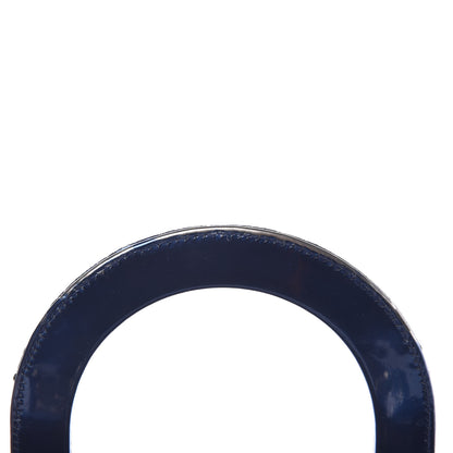 Christian Dior Metallic Patent Micro-Cannage Medium Lady Dior Blue 8 of 17