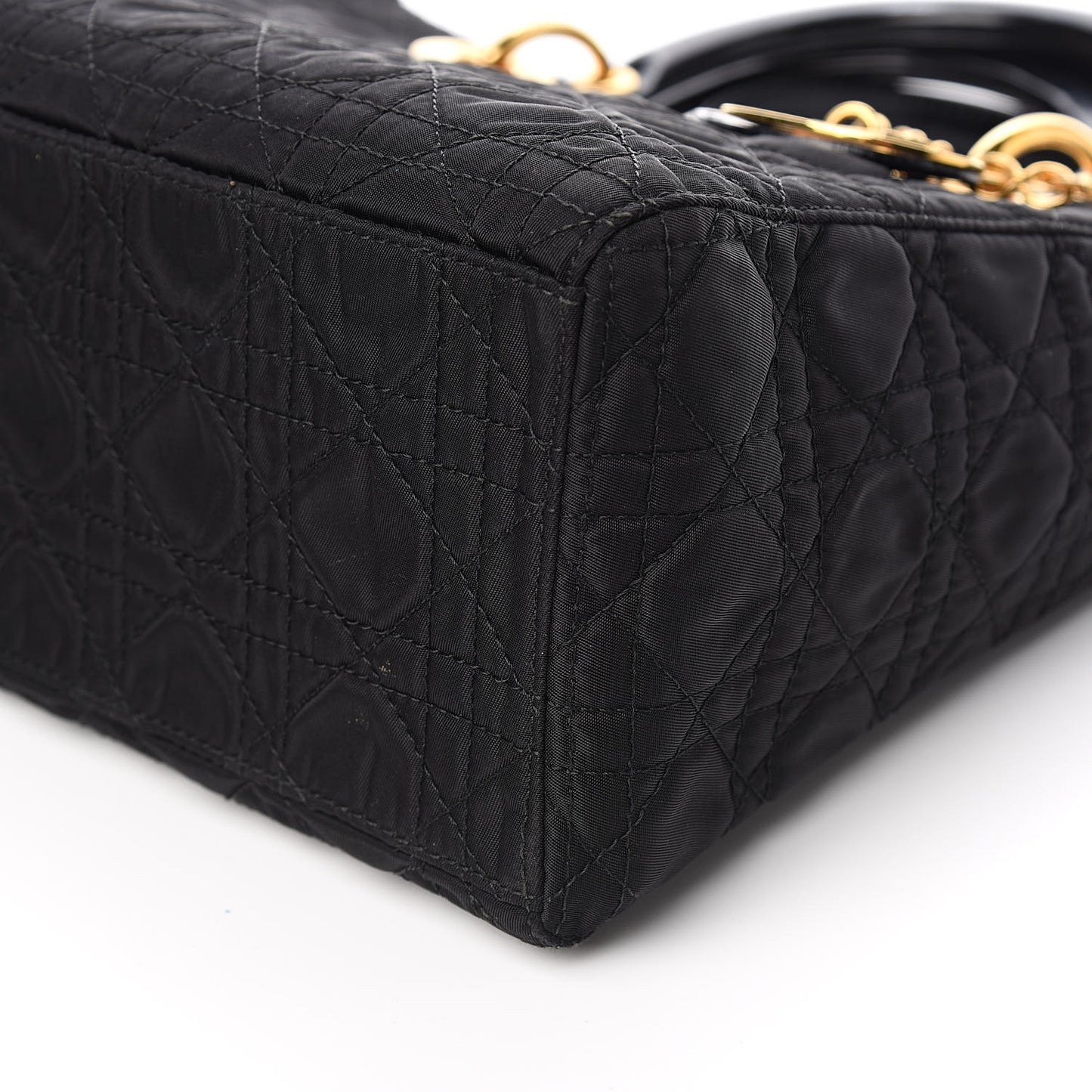 Nylon Cannage Medium Lady Dior Black