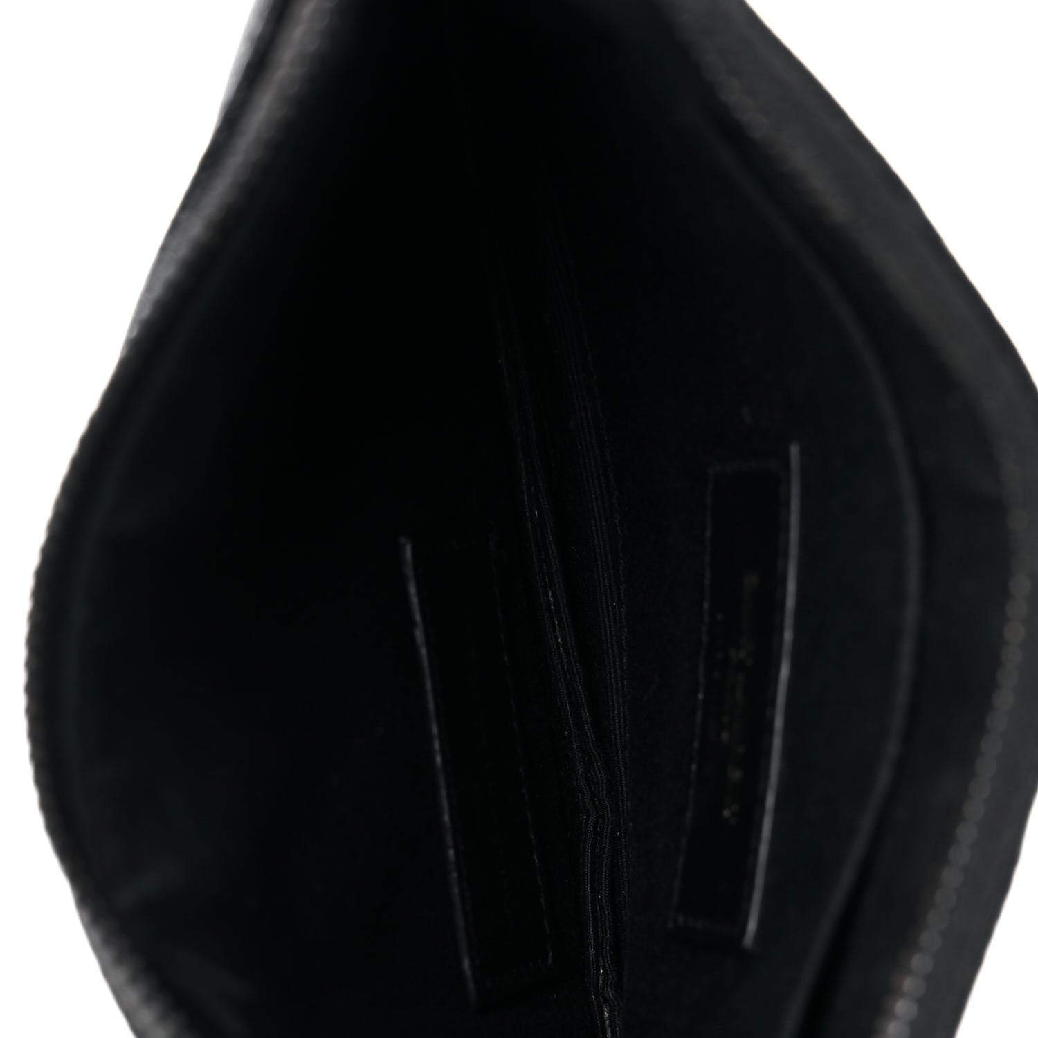 Saint Laurent Grain De Poudre Chevron Monogram Bill Pouch Black 5 of 17
