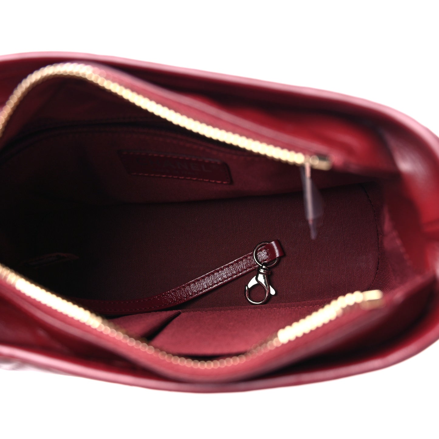 Aged Calfskin Quilted Small Gabrielle Hobo Burgundy