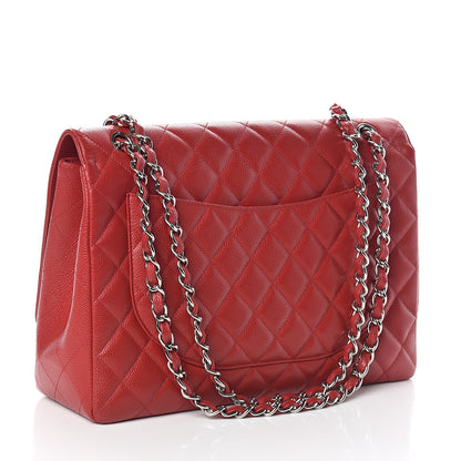 Chanel Caviar Quilted Maxi Single Flap Red 2 of 8