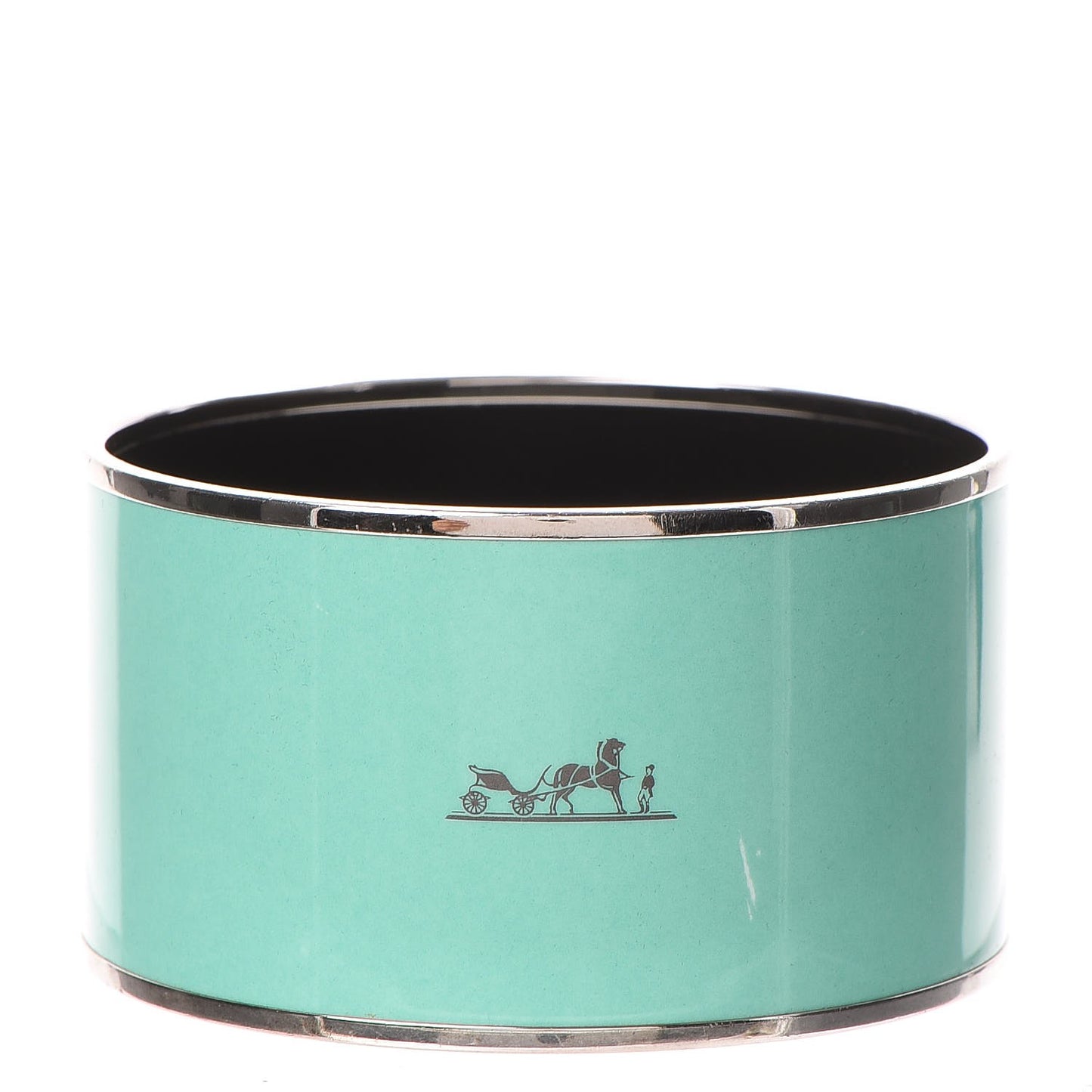 Enamel Printed Extra Wide Caleche Bracelet 62 Vert Aqua