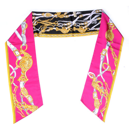 Hermes Silk Brides De Gala Maxi Twilly Fuchsia Noir Vieil 1 of 4