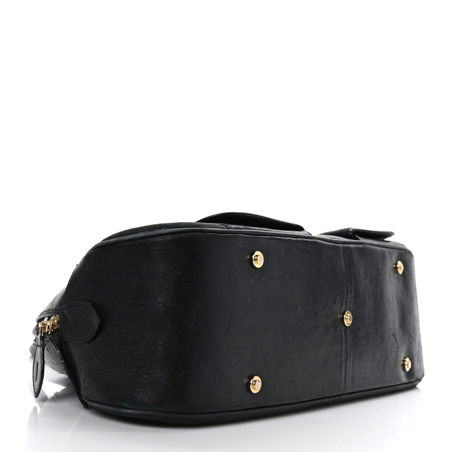 Christian Dior Ostrich Saddle Bowler Black 4 of 9