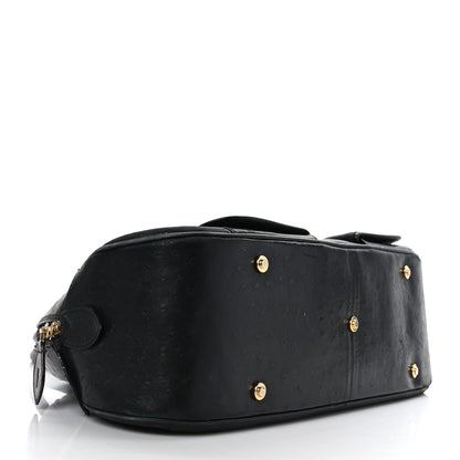 Christian Dior Ostrich Saddle Bowler Black 4 of 9