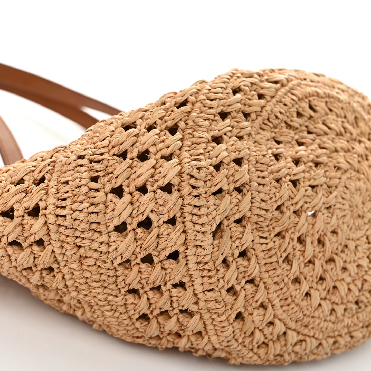 Raffia Calfskin Small Panier Tote Naturel