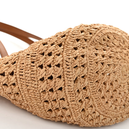 Saint Laurent Raffia Calfskin Small Panier Tote Naturel 9 of 12
