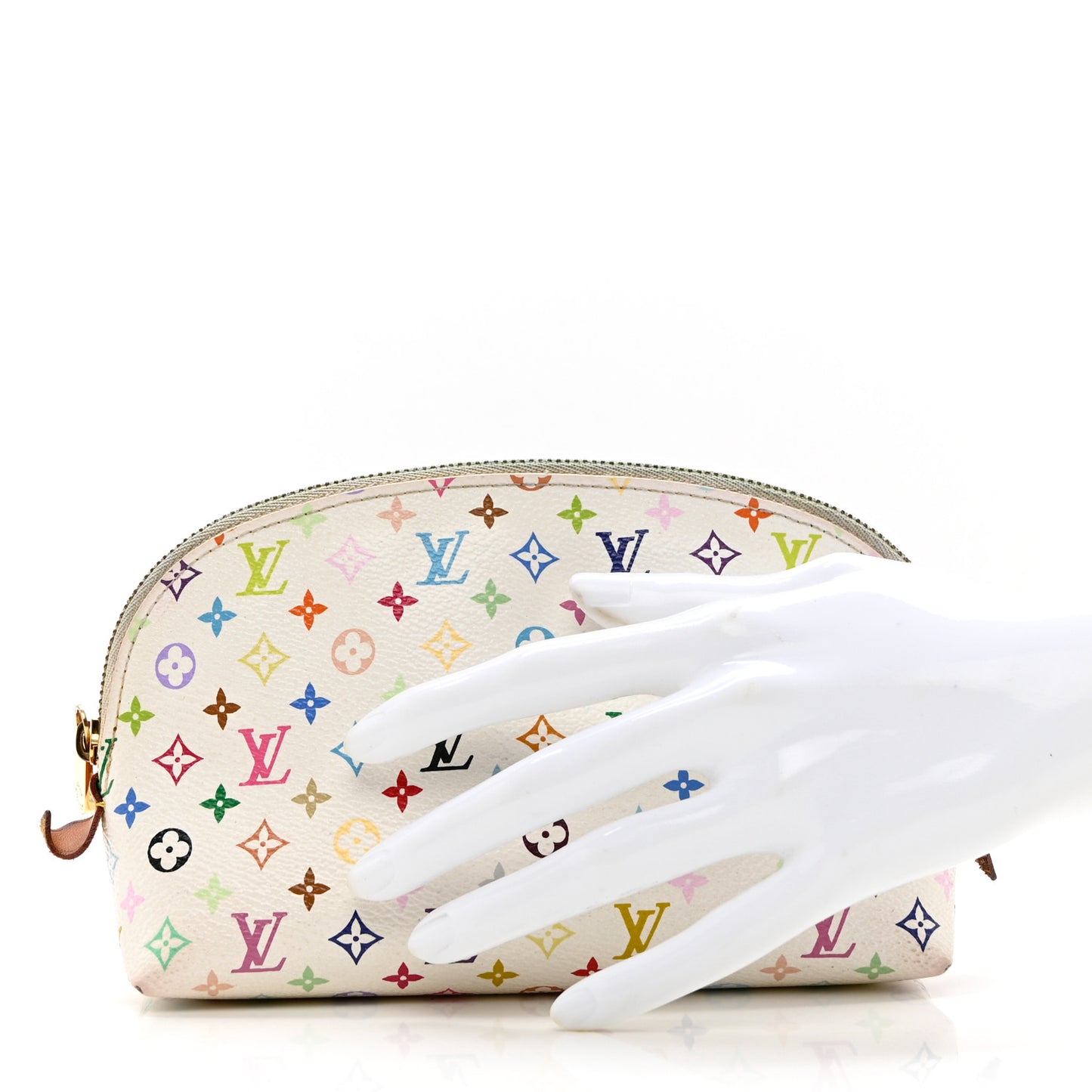 Monogram Multicolor Cosmetic Pouch White Litchi