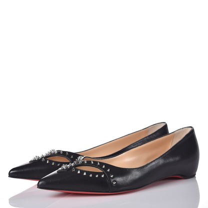 Christian Louboutin Shiny Nappa Catch Mex Flats 36.5 Black 3 of 12