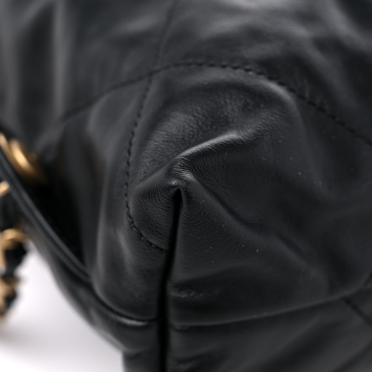 Shiny Calfskin Quilted Chanel 22 Backpack Black