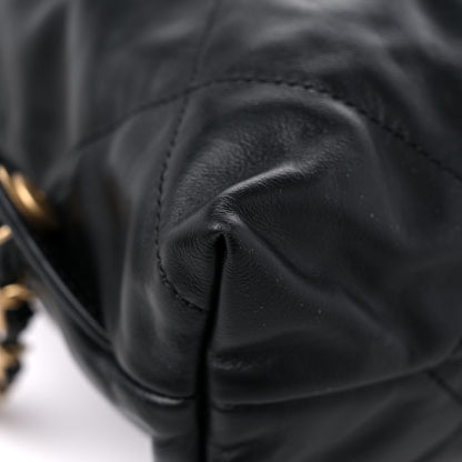 Chanel Shiny Calfskin Quilted Chanel 22 Backpack Black 10 of 11