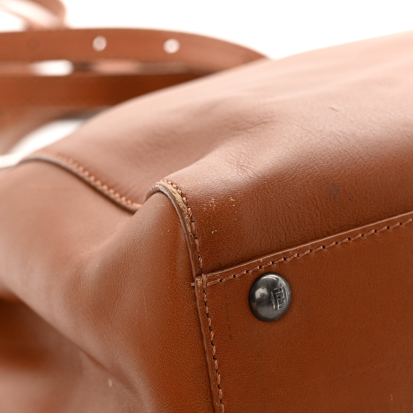 Vitello Suede Medium Peekaboo Iconic Satchel Cuoio Rame Moro