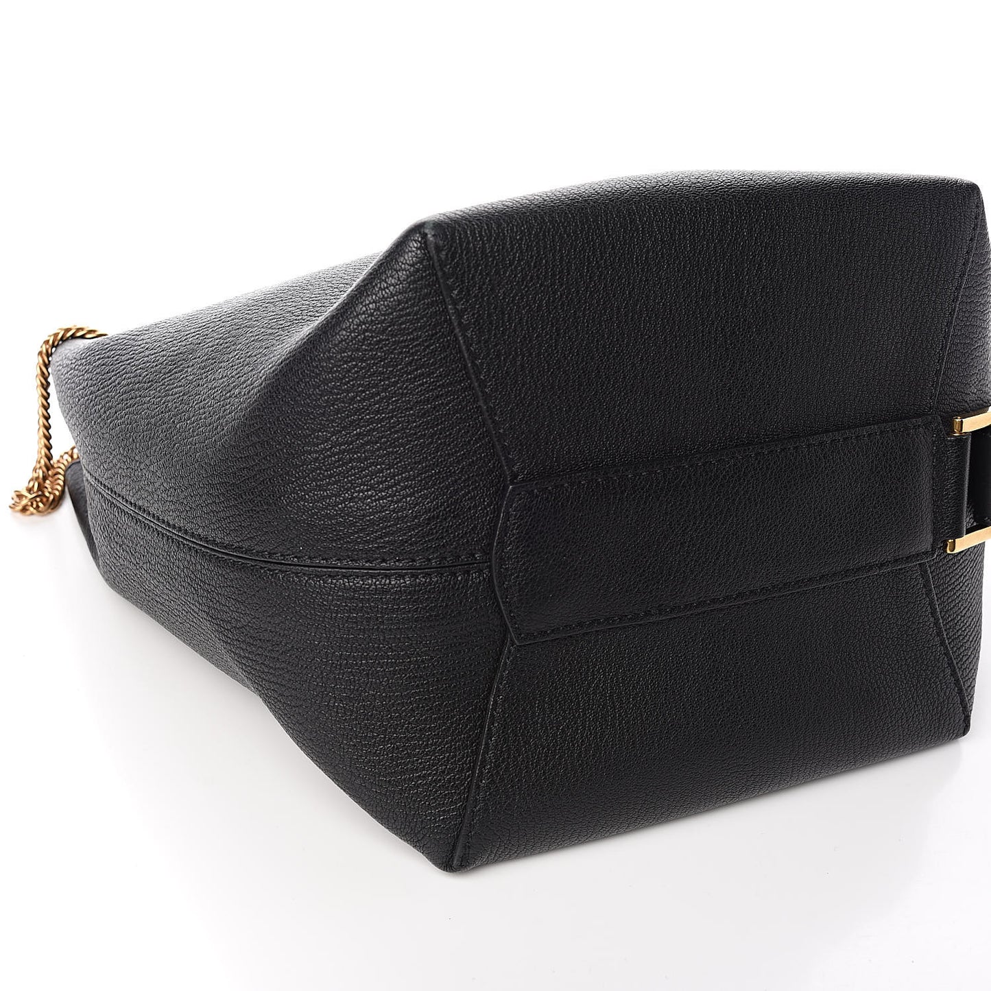 Grained Calfskin GV Bucket Bag Black