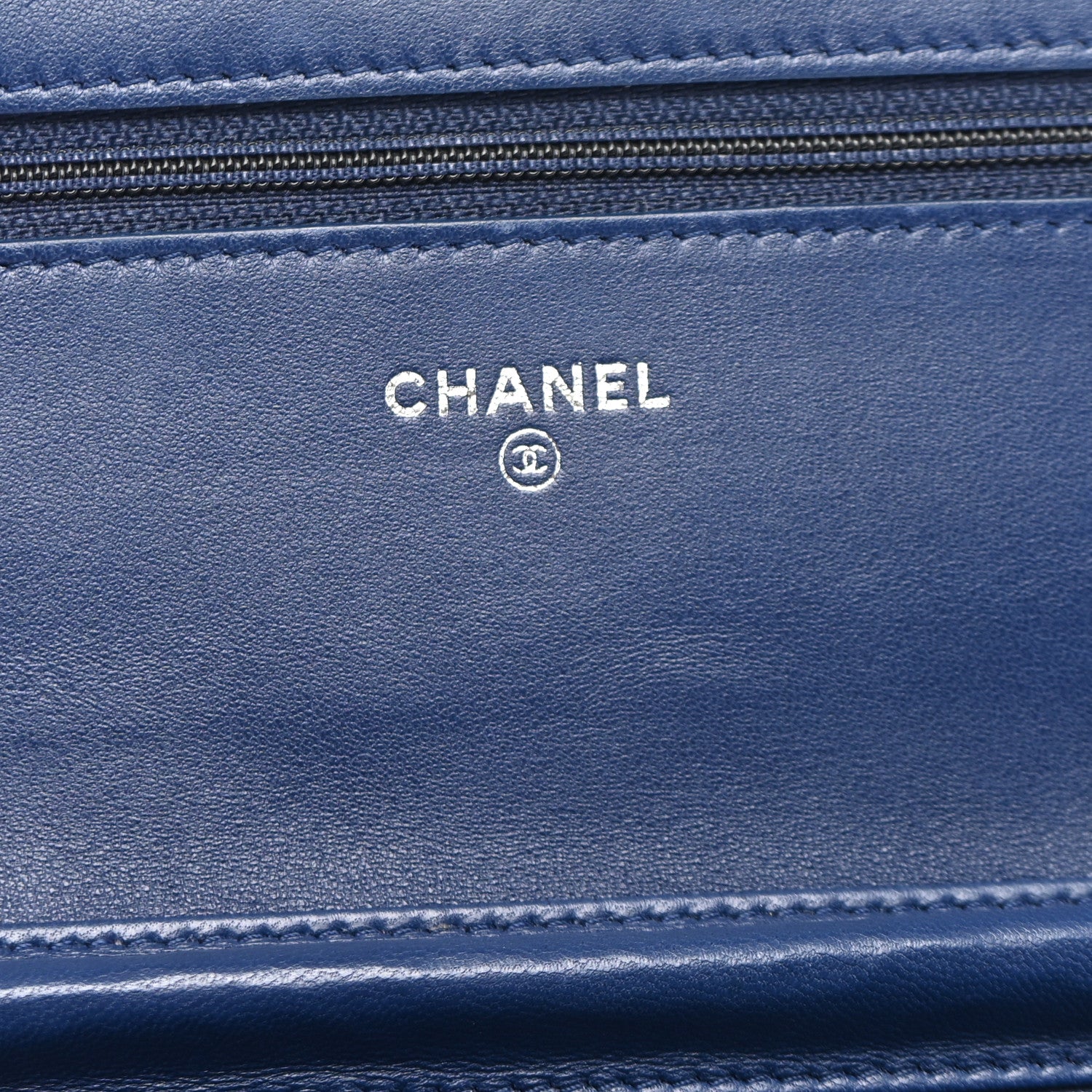 Chanel Patent Calfskin Quilted Reissue Wallet On Chain WOC Dark Navy Blue 6 of 13