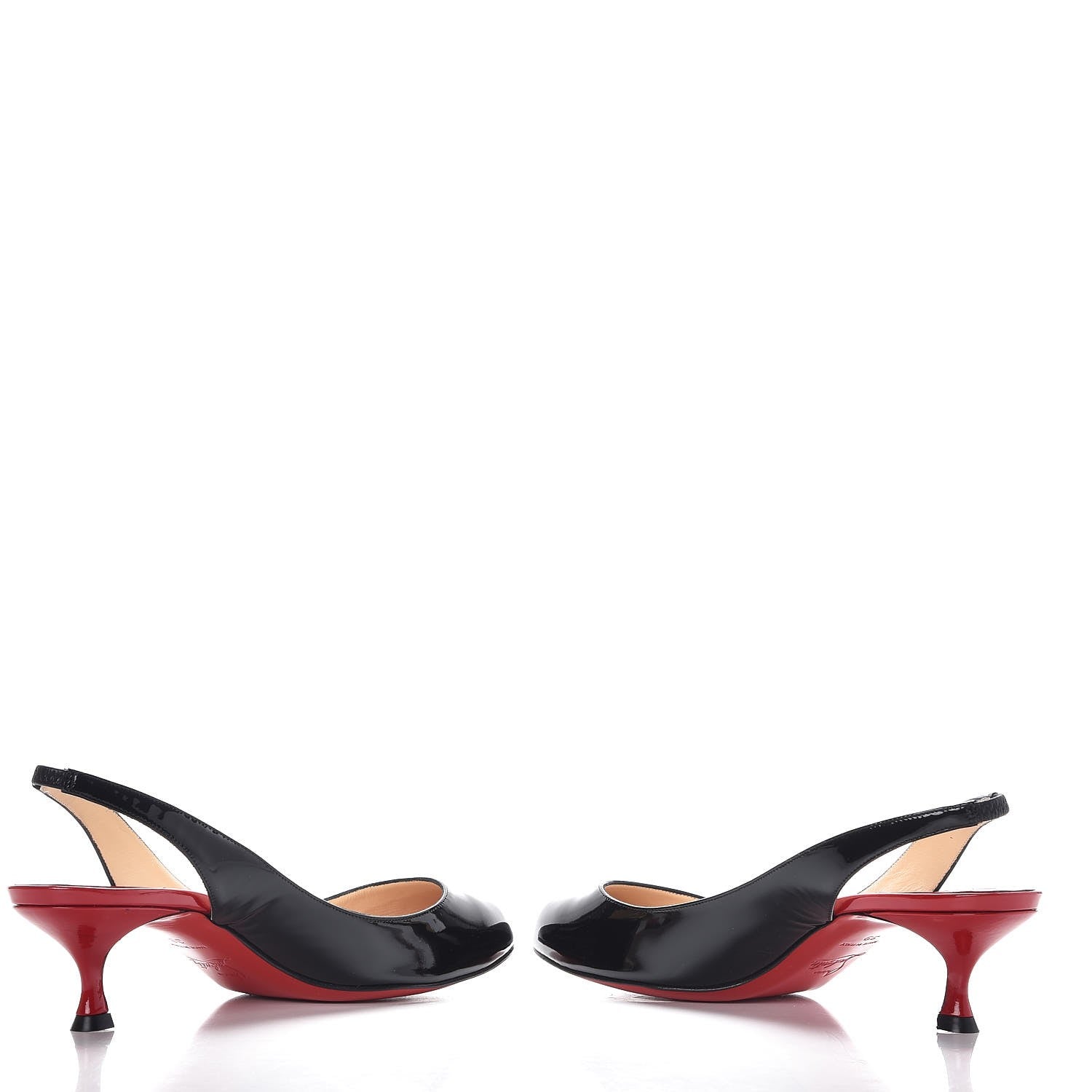 Christian Louboutin Patent Nombril 45 Pumps 39 Black Red 5 of 12