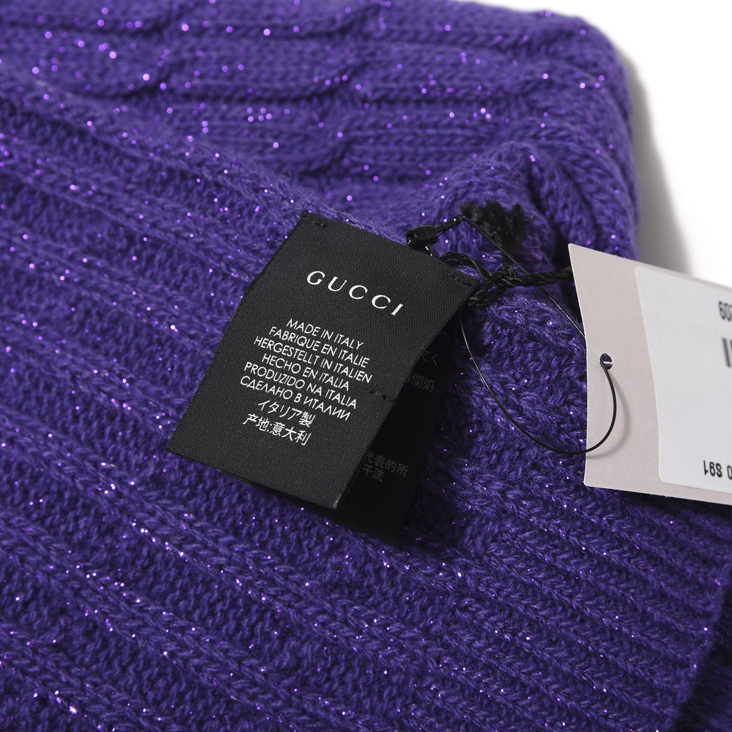 Wool Knit Shine Reg Scarf Parma Violet Dark Purple