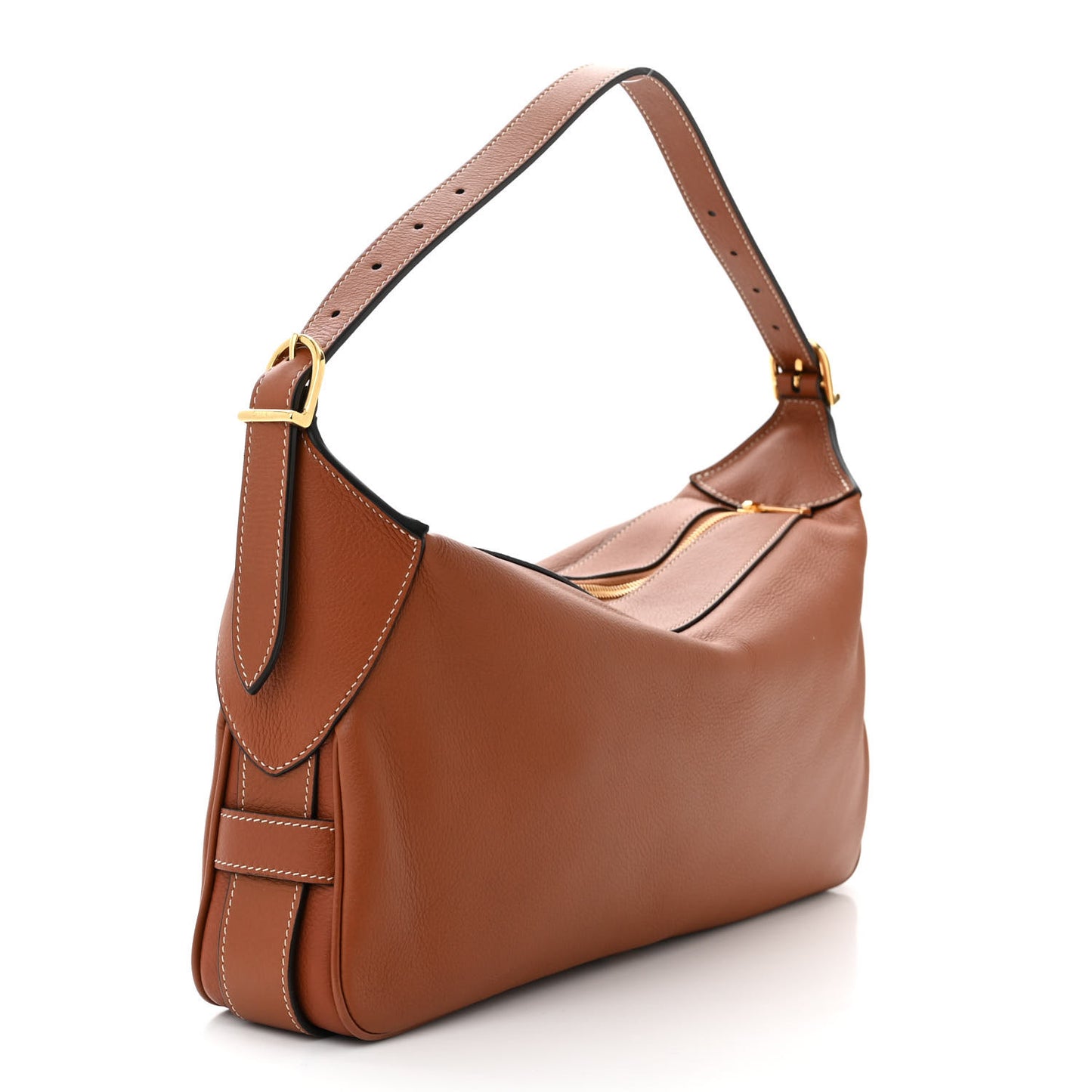 Supple Calfskin Medium Romy Shoulder Bag Tan