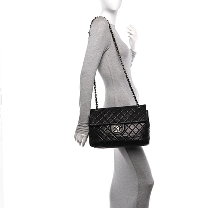 Chanel Washed Lambskin Quilted Maxi Single Flap Black 2 of 10