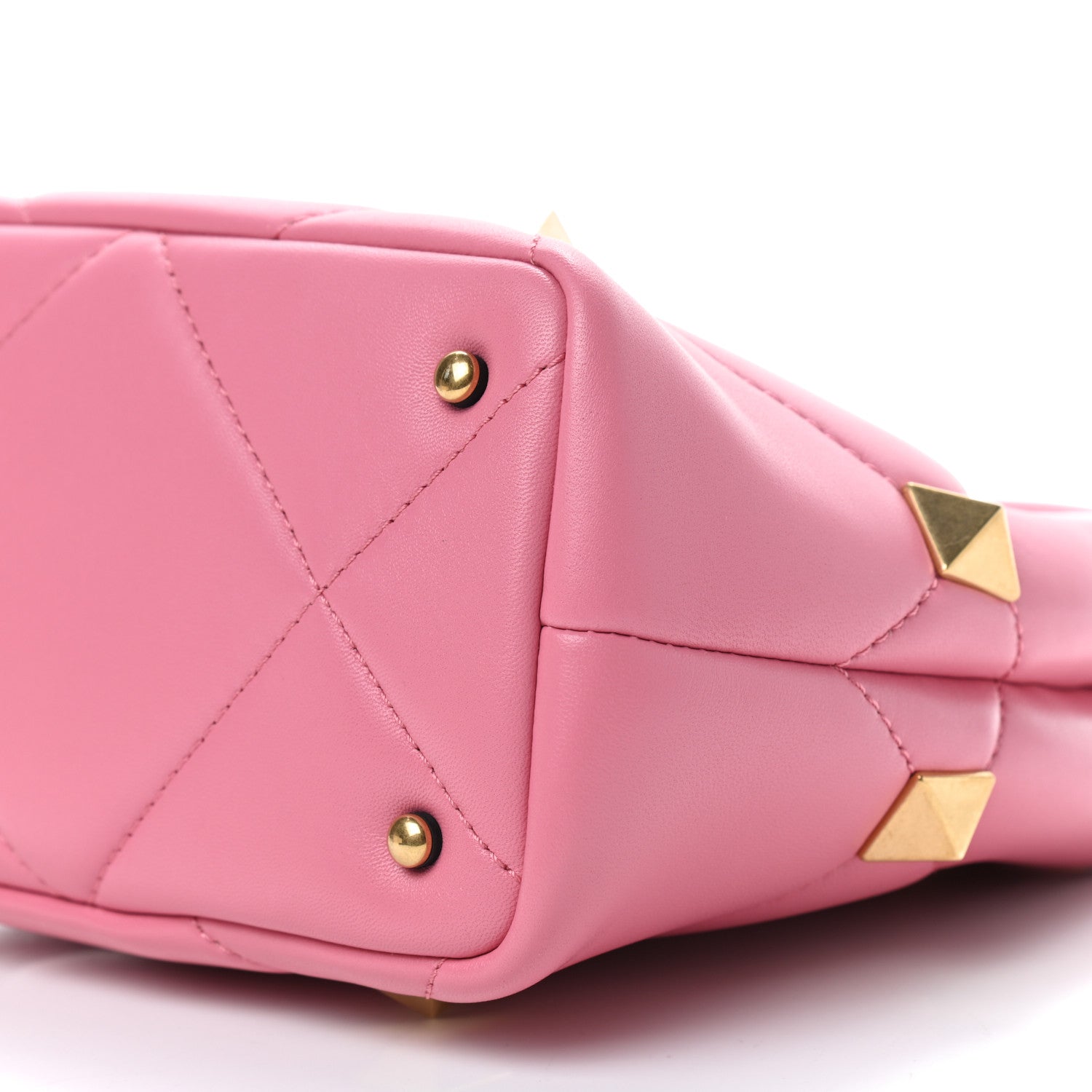 Valentino Garavani Nappa Small Roman Stud The Handle Bag Flamingo Pink 7 of 8