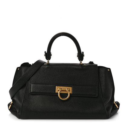 Salvatore Ferragamo Calfskin Sofia Shoulder Bag Black 1 of 11