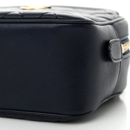 Chanel Calfskin Quilted CC Small Vanity Case Navy 10 of 13