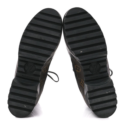 Louis Vuitton Suede Calfskin Monogram Laureate Platform Desert Boots 40 Black 5 of 8