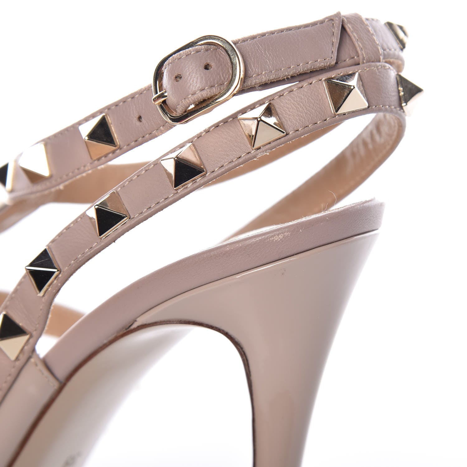 Valentino Garavani Patent Rockstud Ankle Strap Pumps 39 Poudre 15 of 17