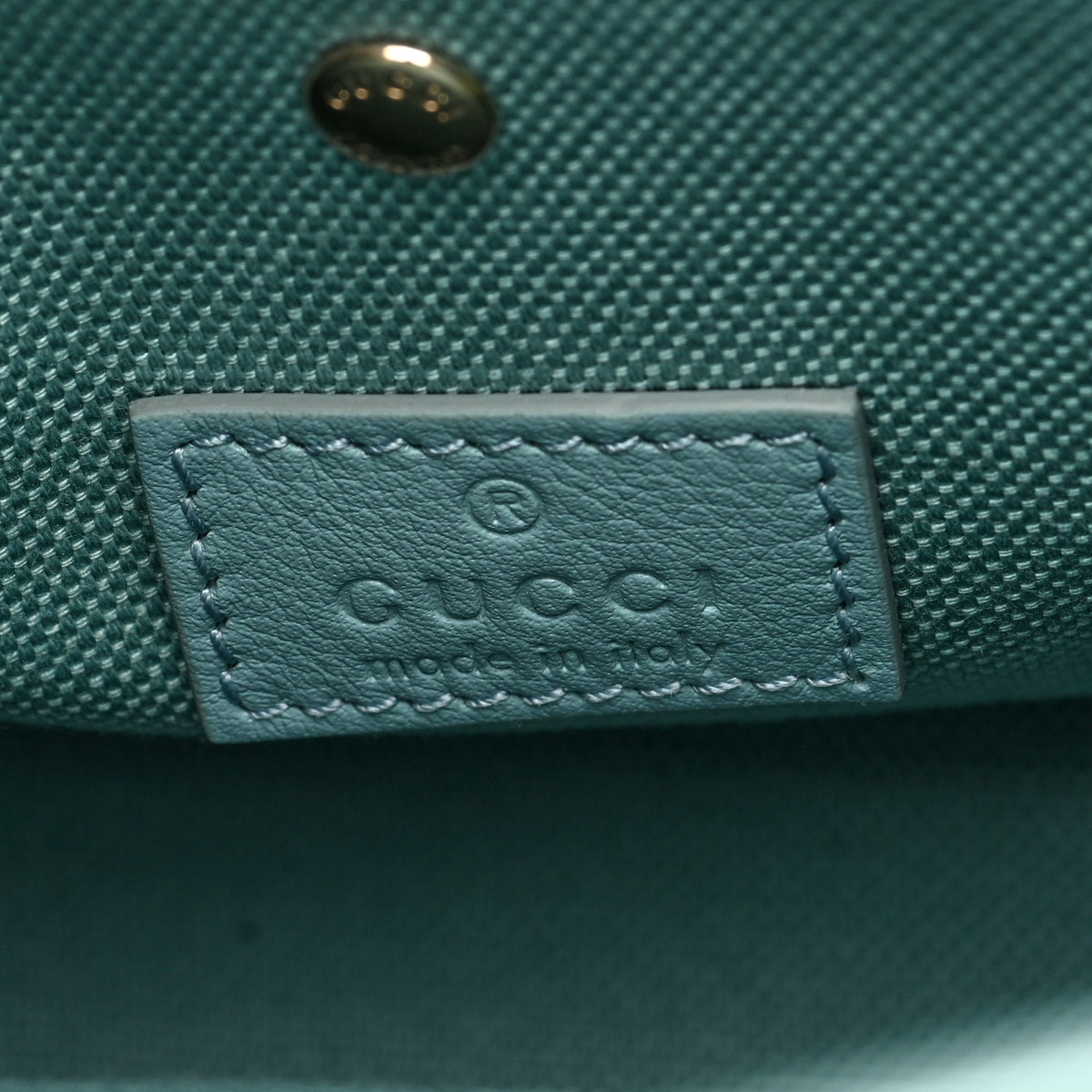 Patent GG Emblem Small Bucket Bag Light Blue