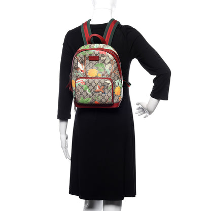 Gucci GG Supreme Monogram Tian Web Small Day Backpack Beige Multicolor Red 2 of 13