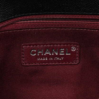Chanel Caviar Chevron Quilted Medium Coco Handle Flap Black 6 of 12