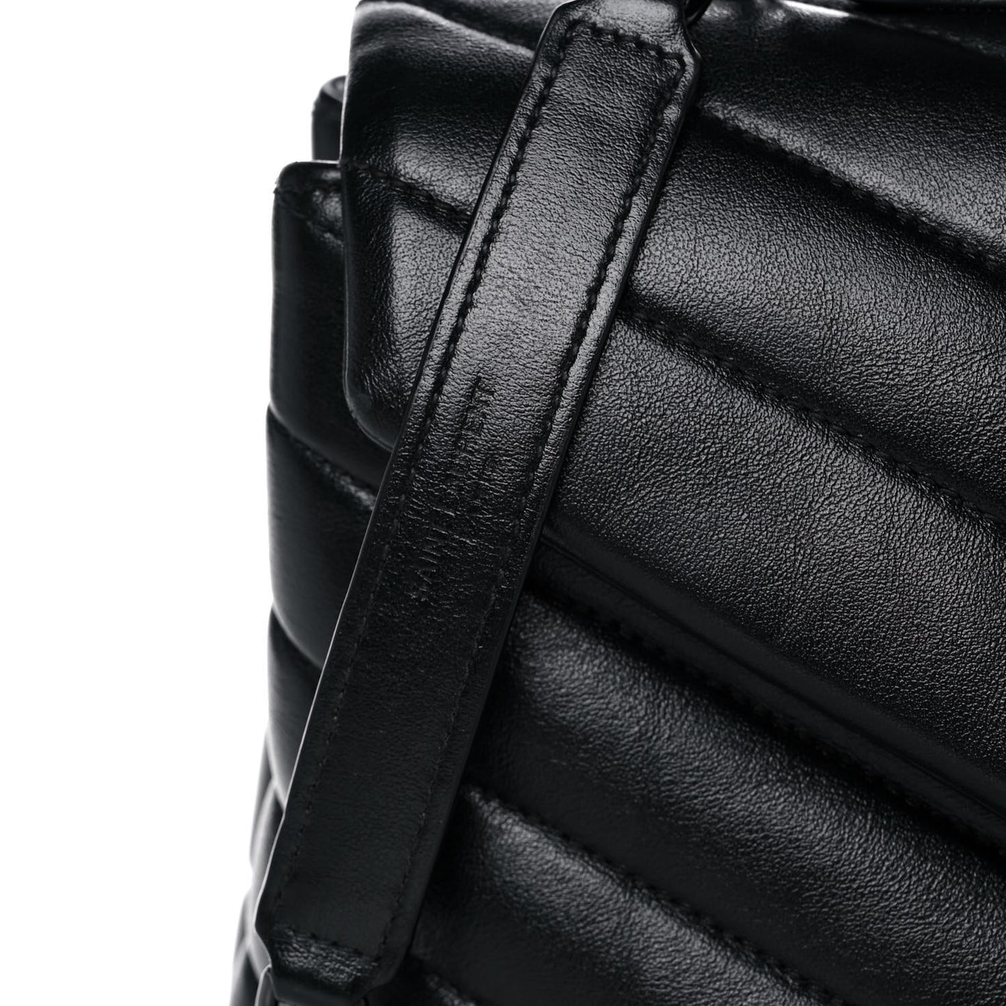 Calfskin Y Quilted Monogram Small Loulou Chain Satchel Black