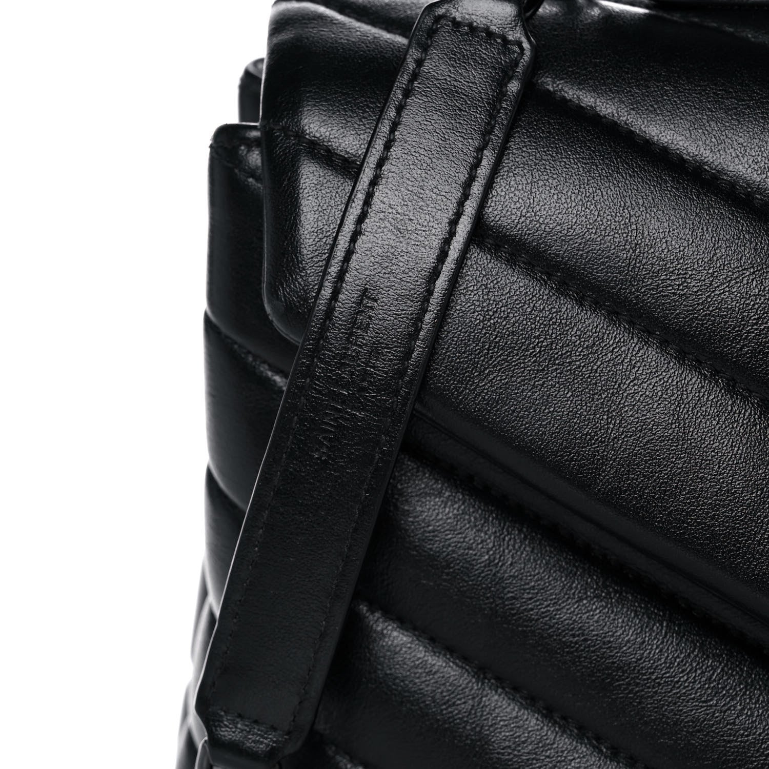 Saint Laurent Calfskin Y Quilted Monogram Small Loulou Chain Satchel Black 9 of 16