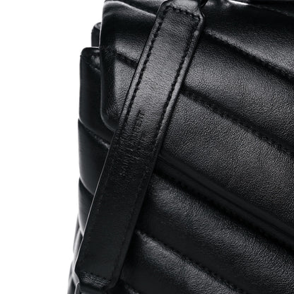 Saint Laurent Calfskin Y Quilted Monogram Small Loulou Chain Satchel Black 9 of 16
