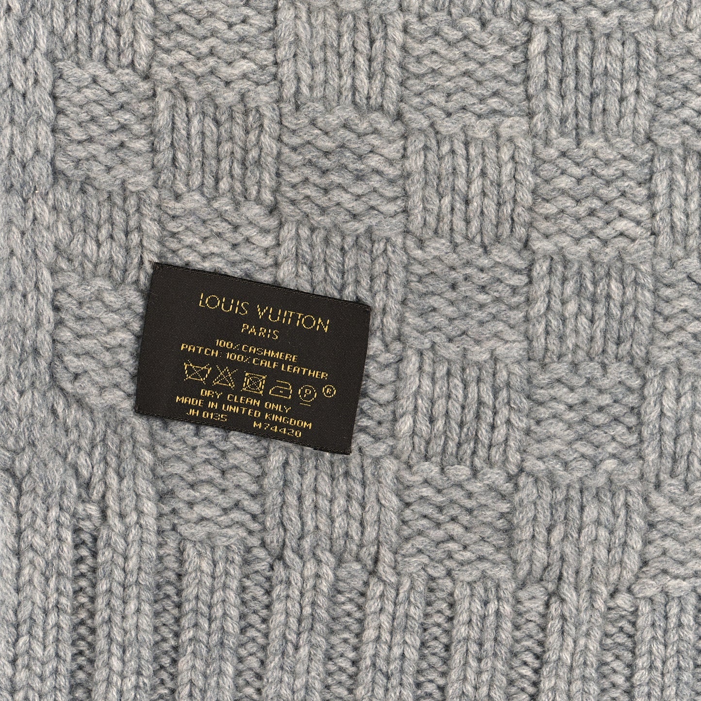 Cashmere Damier Helsinki Scarf Grey