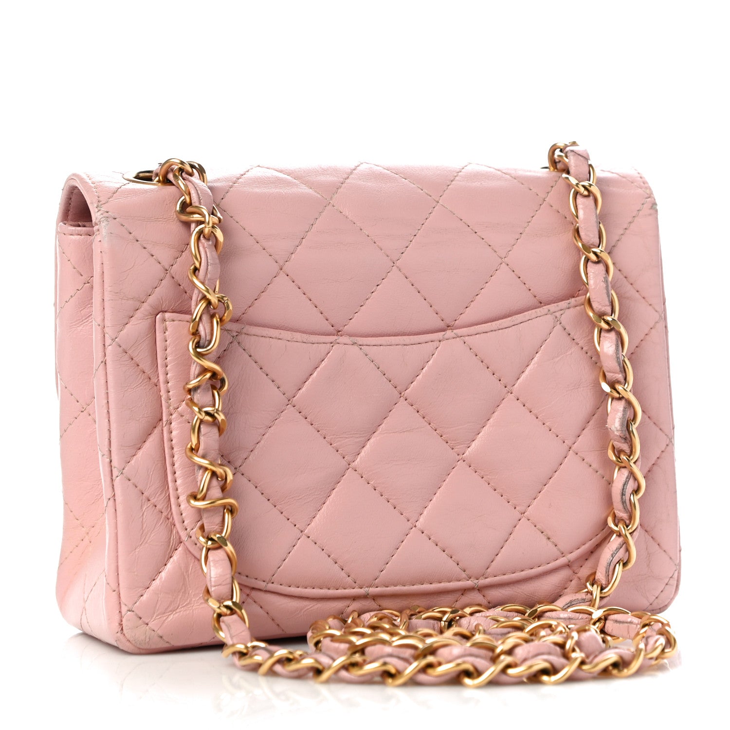Chanel Lambskin Quilted Mini Square Flap Bag Light Pink 3 of 14