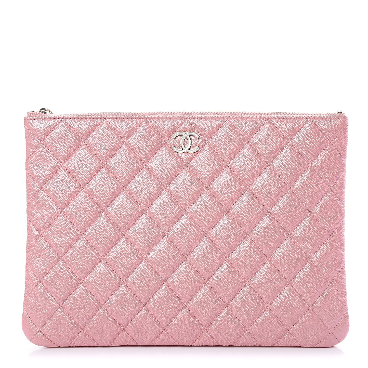 Chanel Iridescent Caviar Quilted Medium Cosmetic Case Rose Pink 1 of 8