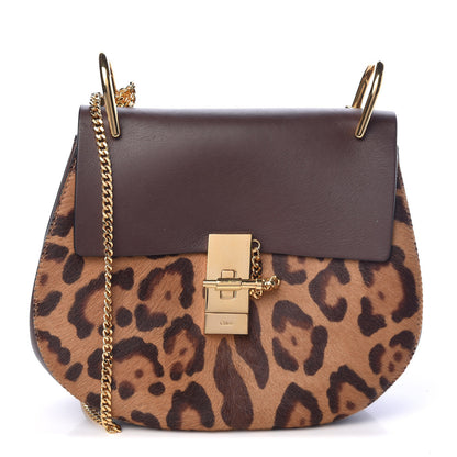 Chloe Calfskin Calf Hair Leopard Print Drew Shoulder Bag 1 of 12