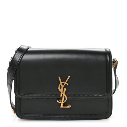 Saint Laurent Box Calfskin Monogram Medium Solferino Satchel Black 1 of 10