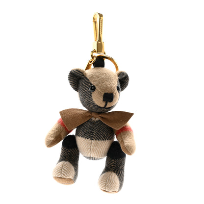 Burberry Cashmere Vintage Check Thomas Bear Bag Charm Camel 1 of 3