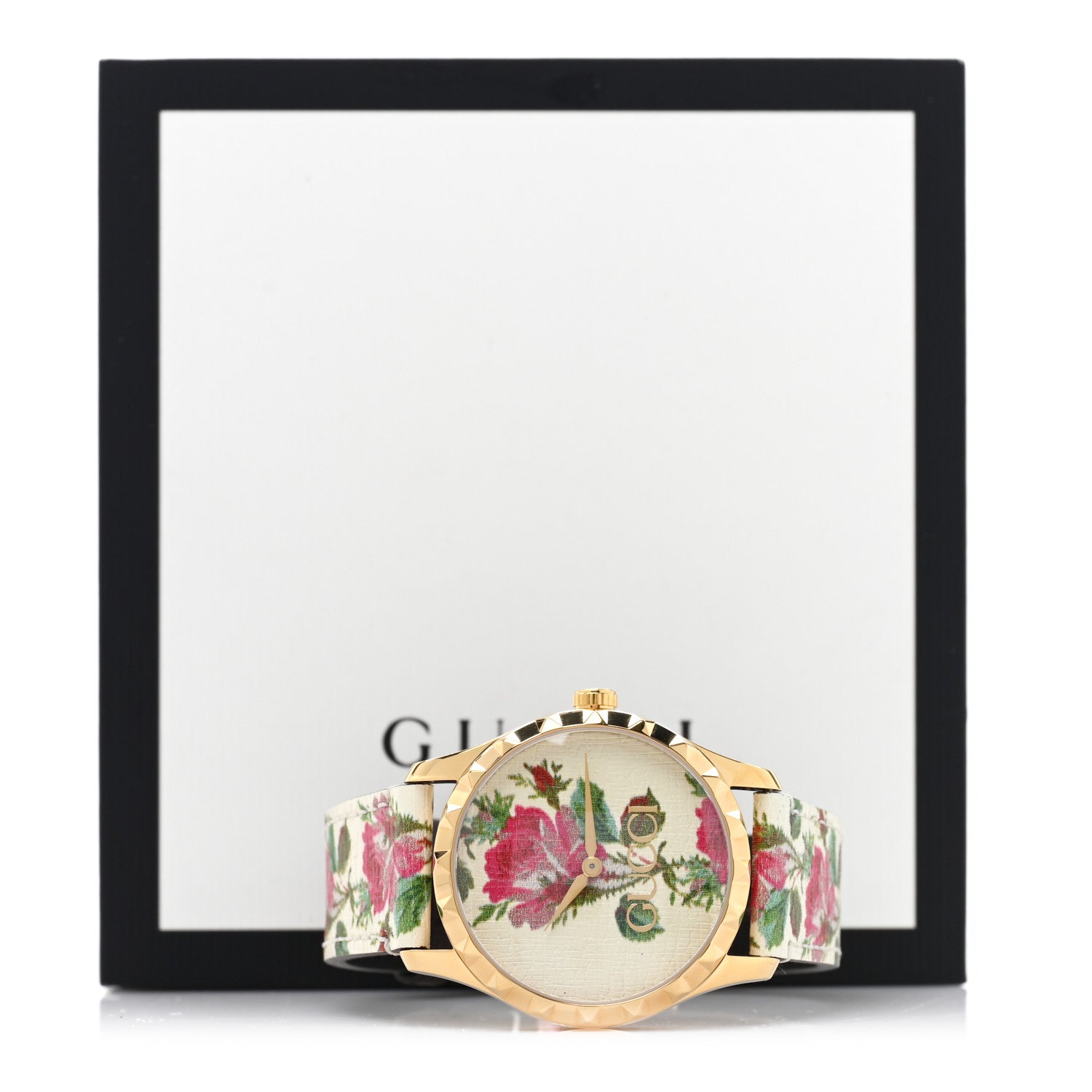 Gucci Stainless Steel Calfskin 38mm G-Timeless Floral Quartz Watch Ivory 5 of 5