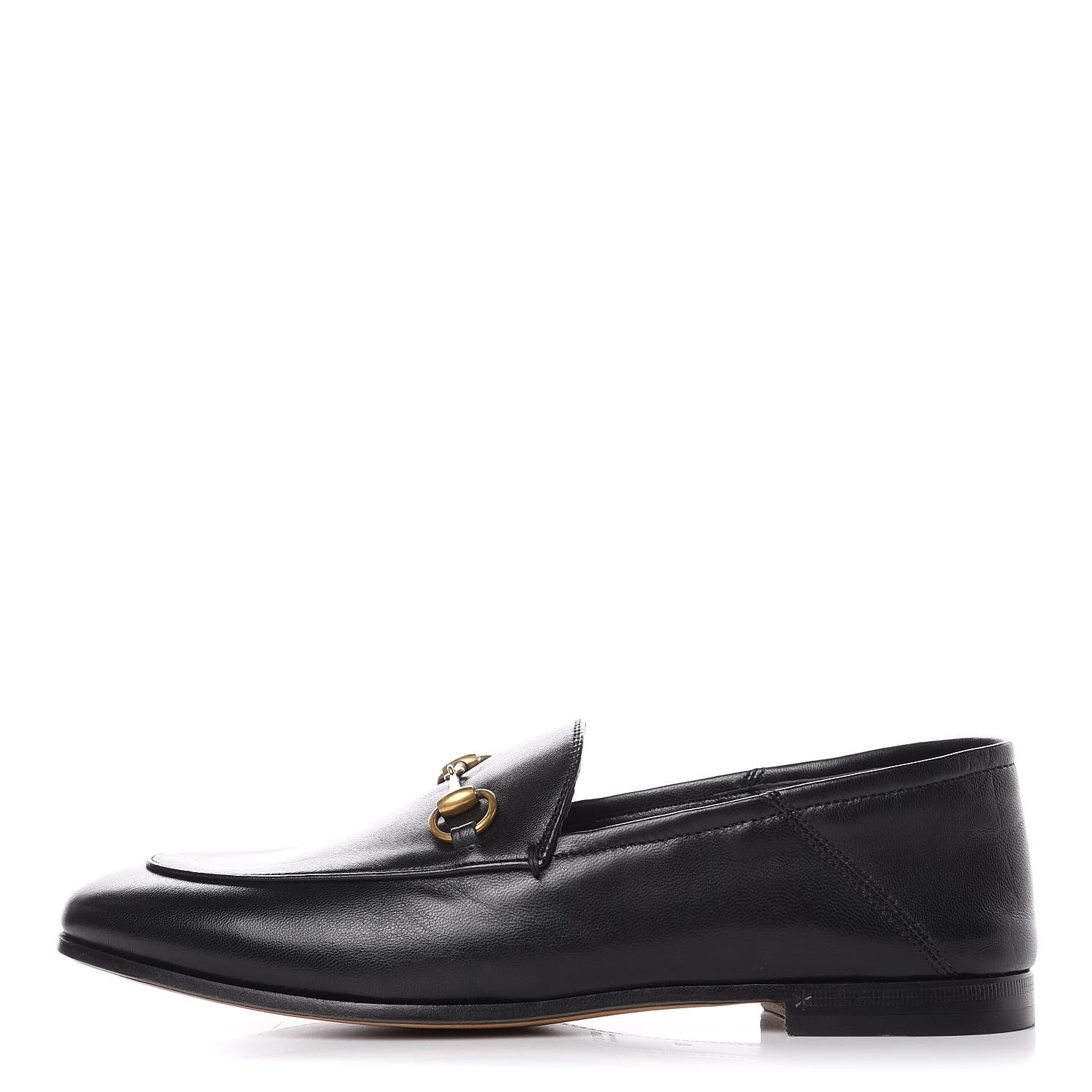 Gucci Lambskin Womens Brixton Horsebit Loafers 38 Black 1 of 10