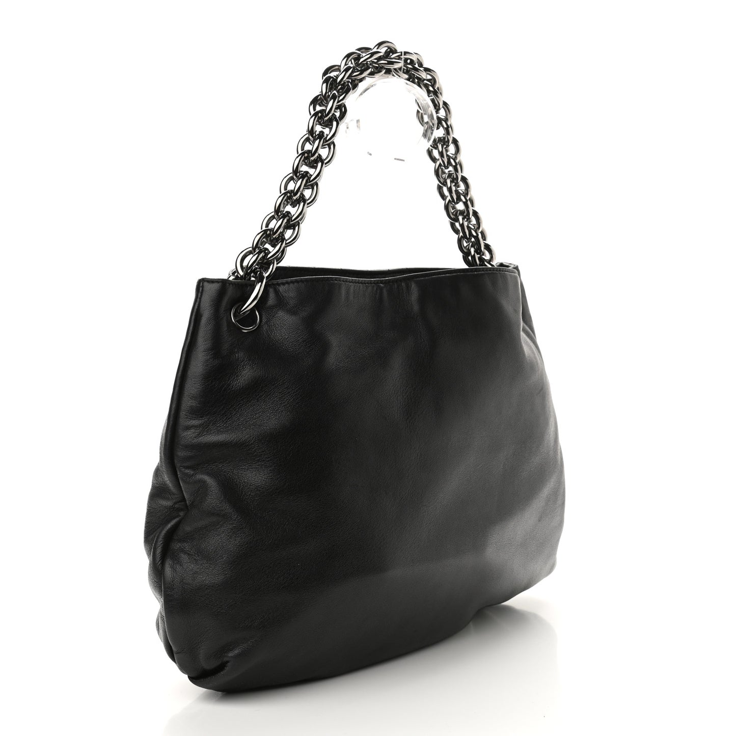 Lambskin Soft and Chain Small Hobo Black