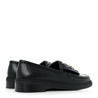 Chanel Lambskin Quilted CC Turnlock Loafers 38 Black 4 of 9