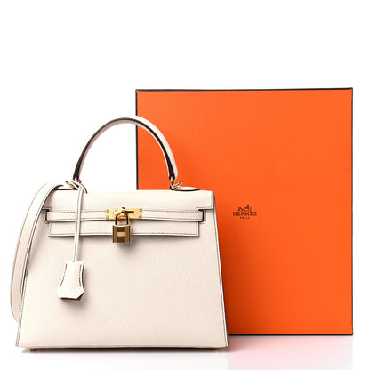 Hermes Chevre Mysore Horseshoe Kelly Sellier 25 Nata Toffee 10 of 10
