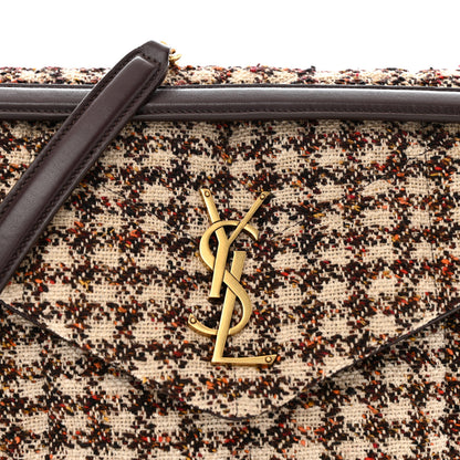 Saint Laurent Tweed Matelasse Medium Loulou Monogram Chain Satchel Beige Multicolor 8 of 11