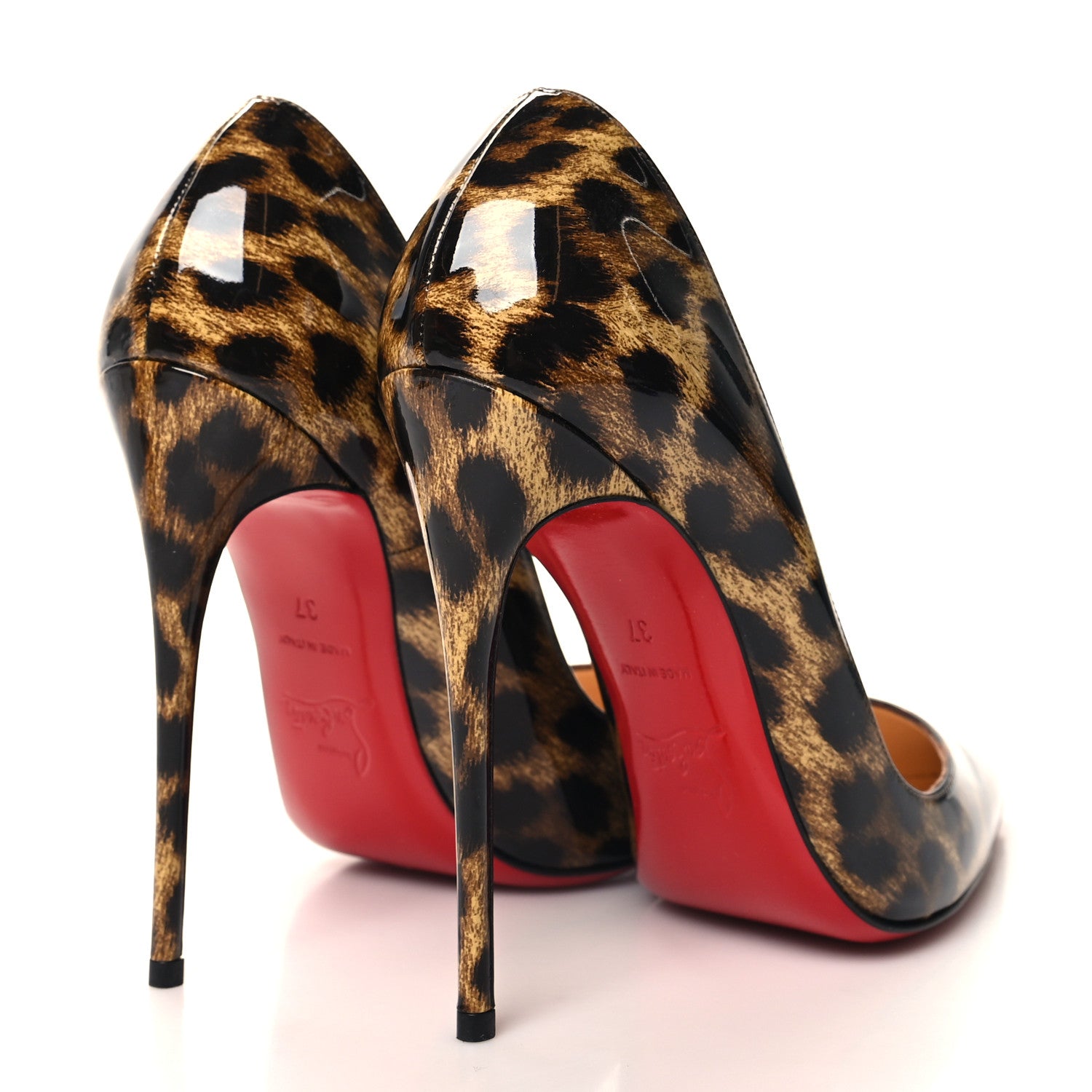 Christian Louboutin Patent Leopardino So Kate 120 Pumps 37 Brown 4 of 8