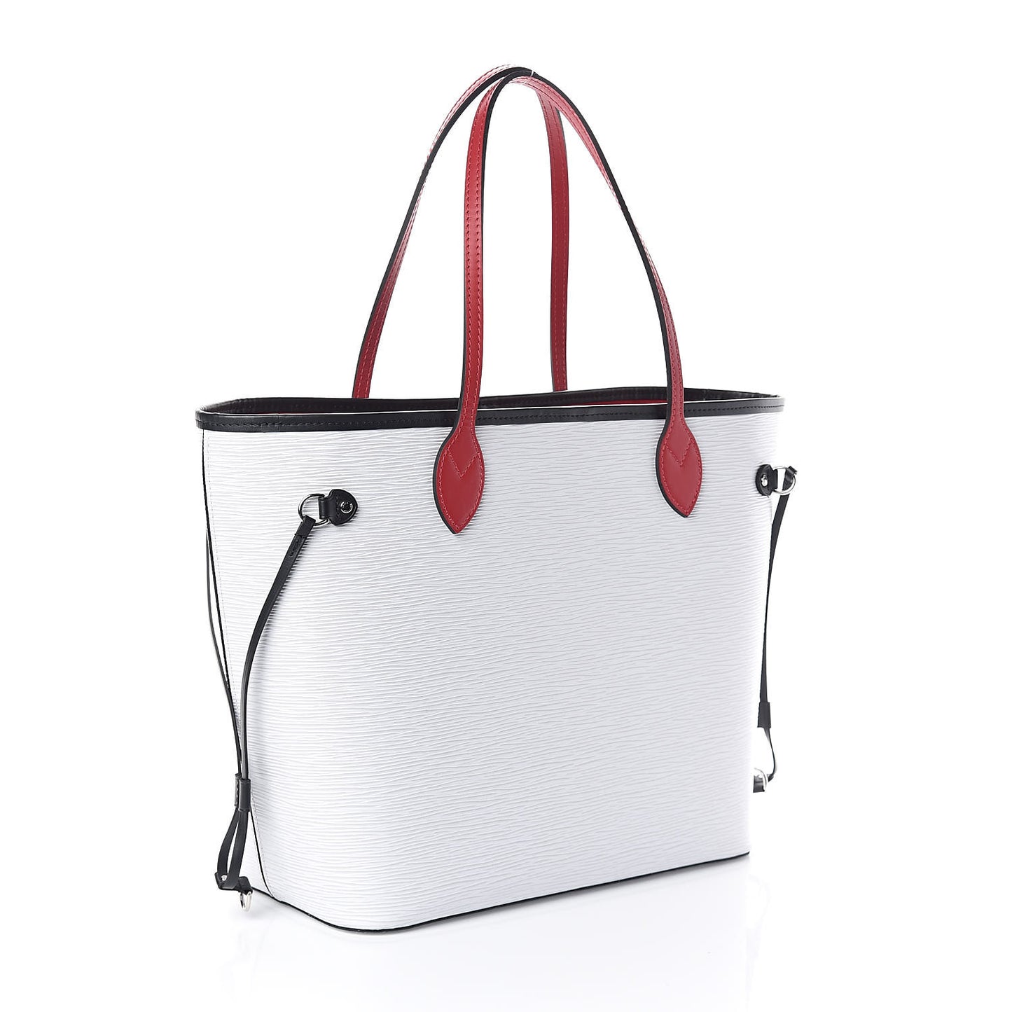 Epi Neverfull MM White Scarlet Black